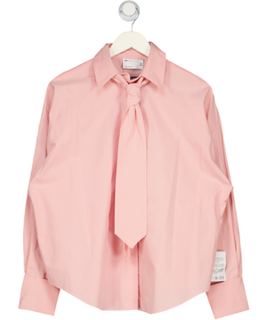 ASOS Design Oversized Shirt With Tie In Pink UK 8