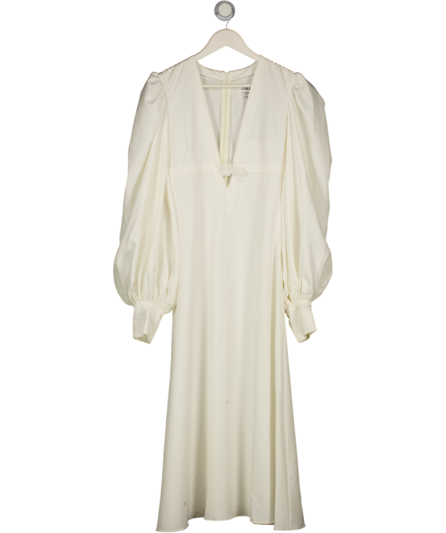 CONCEPT2O Premium White Puff Sleeve Maxi Dress UK S