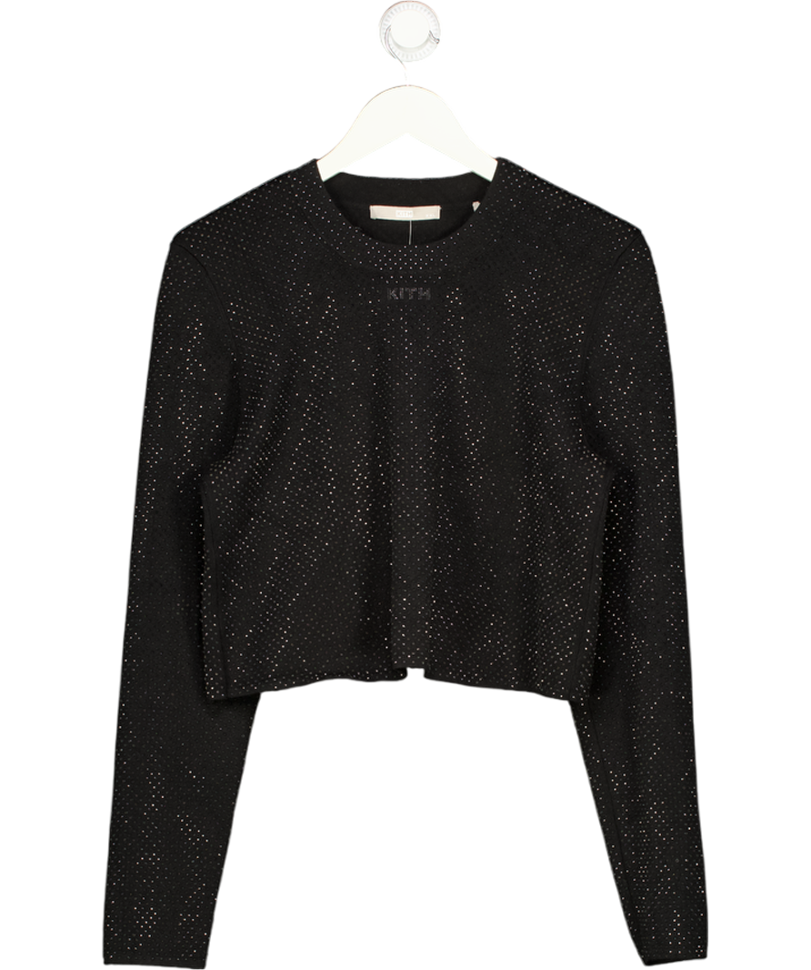 KITH Black Embellished Long Sleeve Top UK XXL