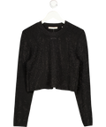KITH Black Embellished Long Sleeve Top UK XXL