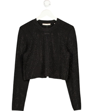 KITH Black Crystal Embellished Long Sleeve Top UK XXL