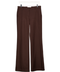 THE FRANKIE SHOP Chocolate Brown Wool Blend Straight Leg Trouser UK M