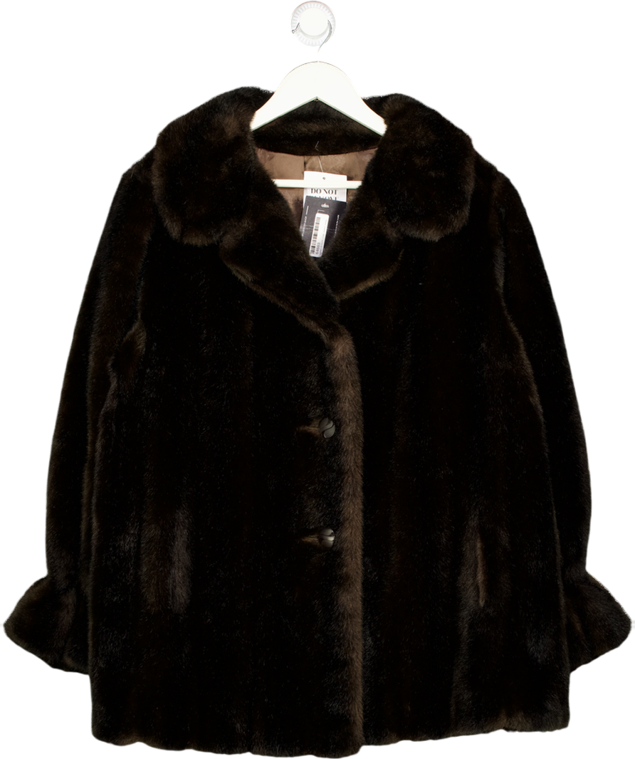 Brown Faux Fur Coat UK XL