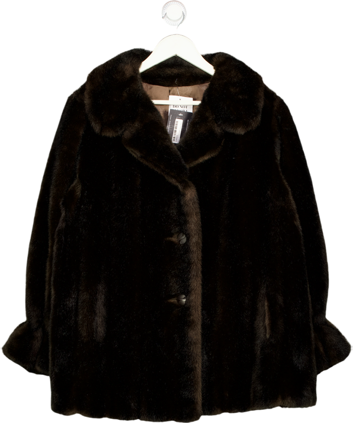 Brown Faux Fur Coat UK XL