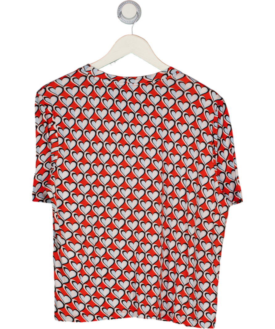 BIMBA Y LOLA Red Heart Print T-shirt UK S