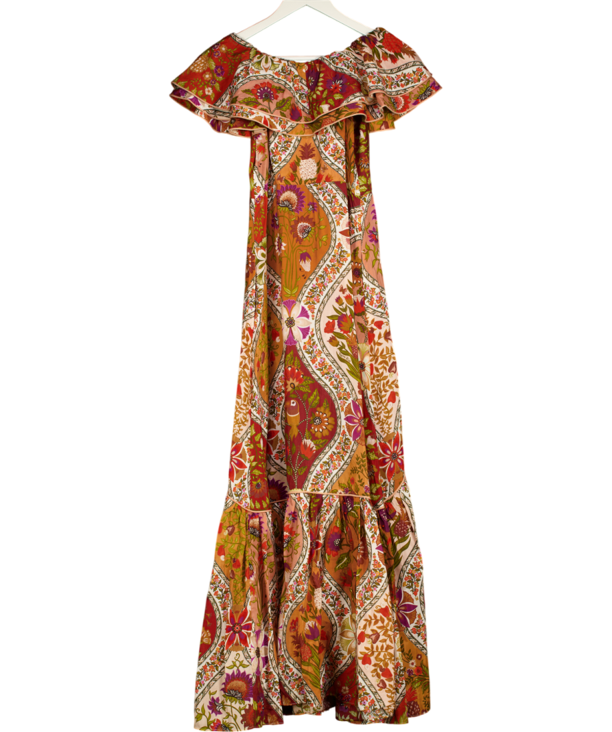 FARM RIO Multicoloured Multicolor Romantic Nature Off-shoulder Maxi Dress UK S