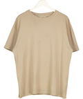 ESSENTIALS Brown Box Fit Oversized Logo Tee UK L