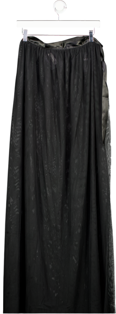 Black Mesh Wrap Maxi Skirt UK S