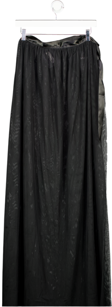 Black Mesh Wrap Maxi Skirt UK S