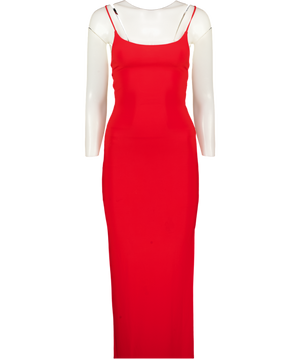AYM STUDIOS Red Laced Back Maxi Dress UK XS