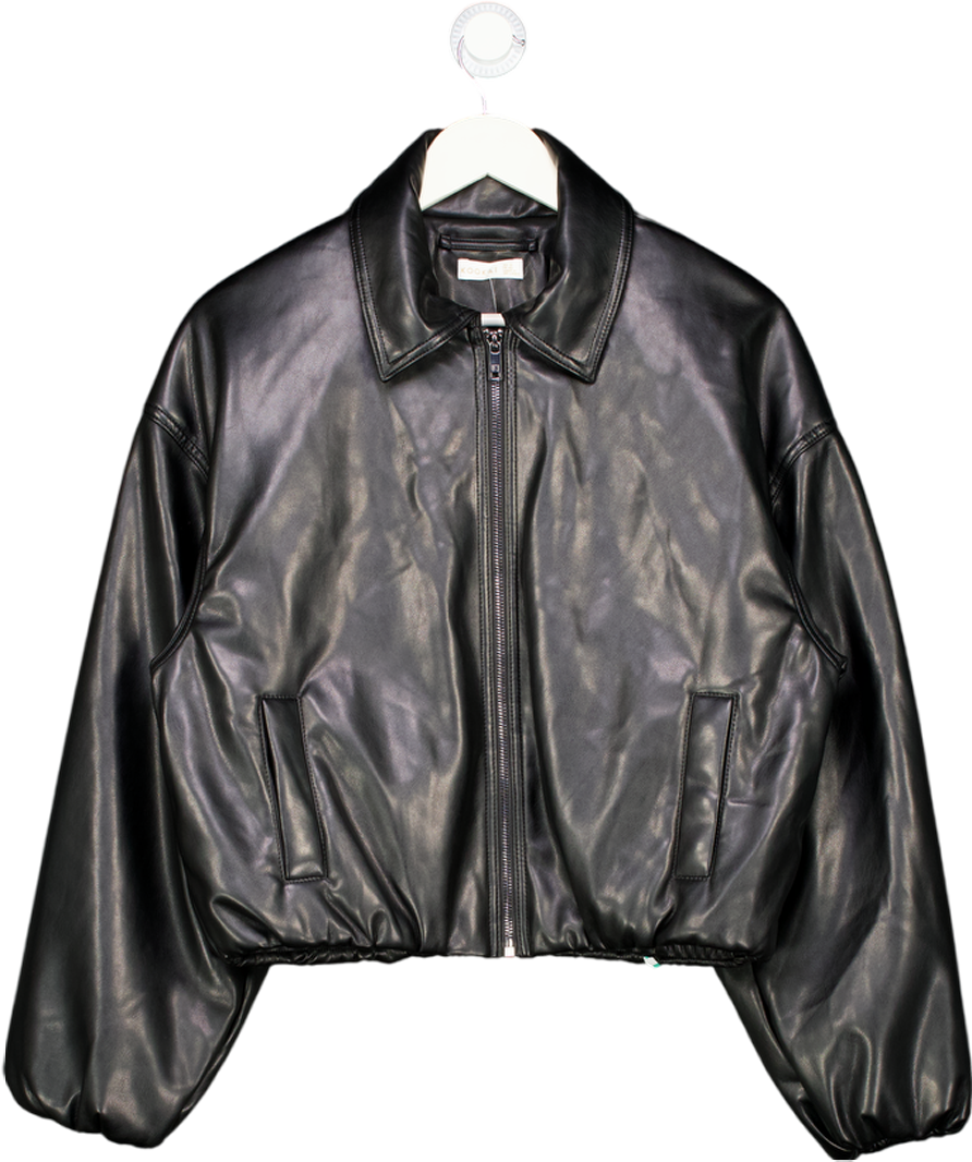 Kookai Black Heavy Phoenix Bomber Jacket UK 12