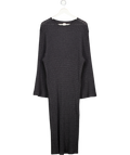 TOTEME Charcoal Grey Cable-knit Wool Maxi Dress UK XS