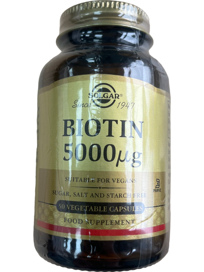 Solgar Biotin 5000ug Vegetable Capsules 50 TABLETS