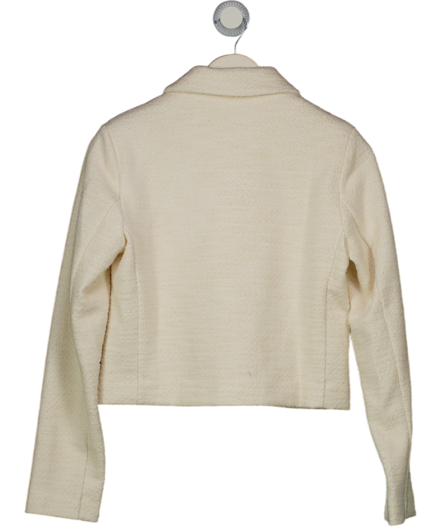 MANGO Cream Boucle Zip Jacket UK S