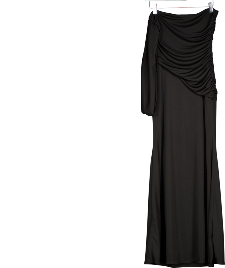 Nobody's Child Black Asymmetric Jersey Dallas Midi Dress UK 8