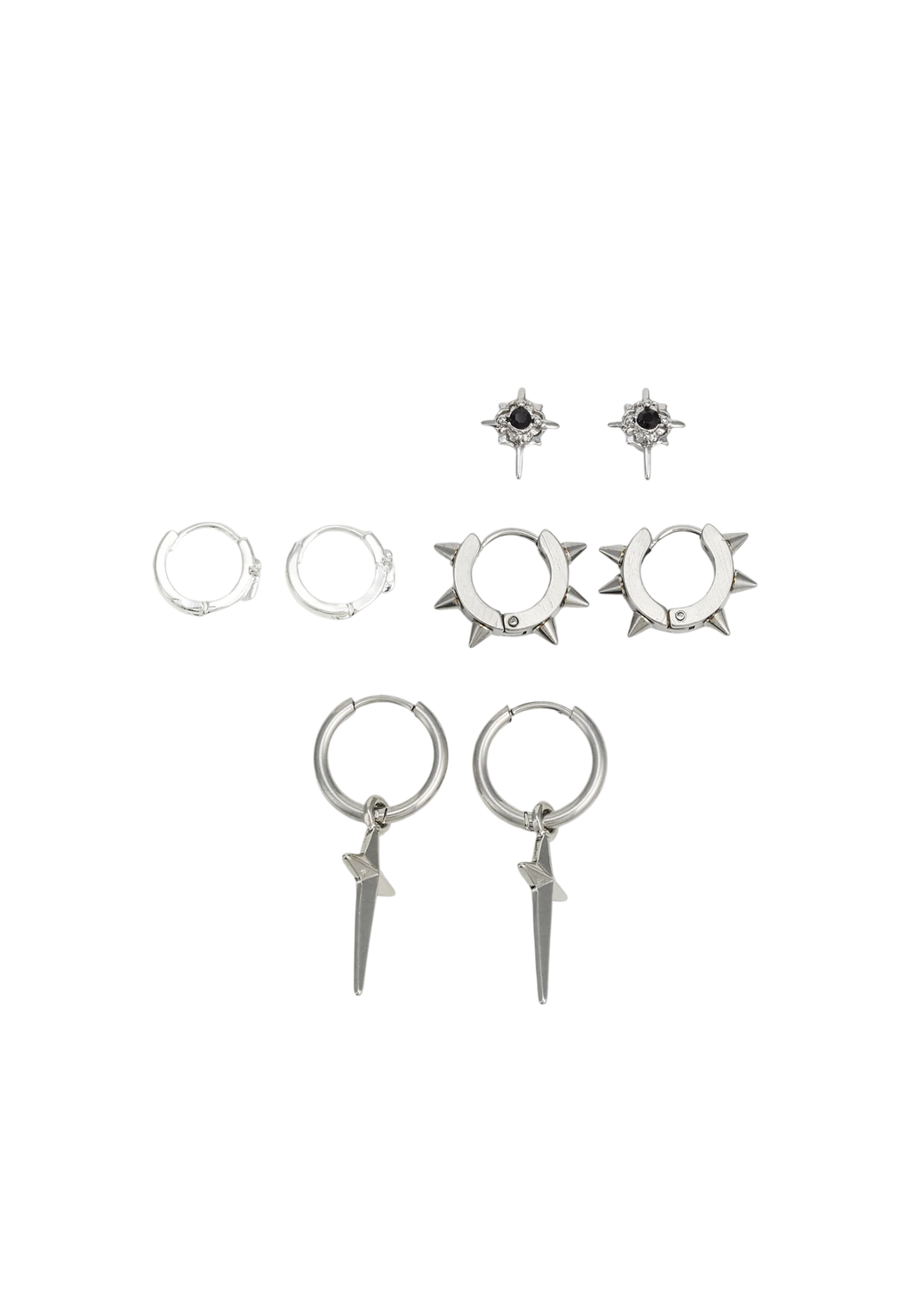 Yourturn Silver Coloured Earring Sets One Size