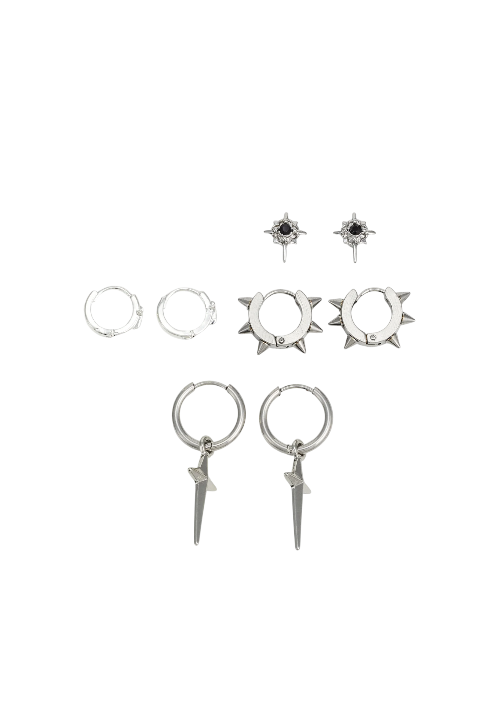 Yourturn Silver Coloured Earring Sets One Size