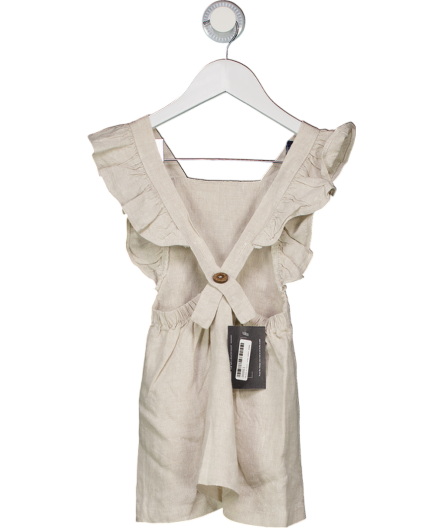 Freya Lillie Natural Beige Linen Penelope Dress 2 Years