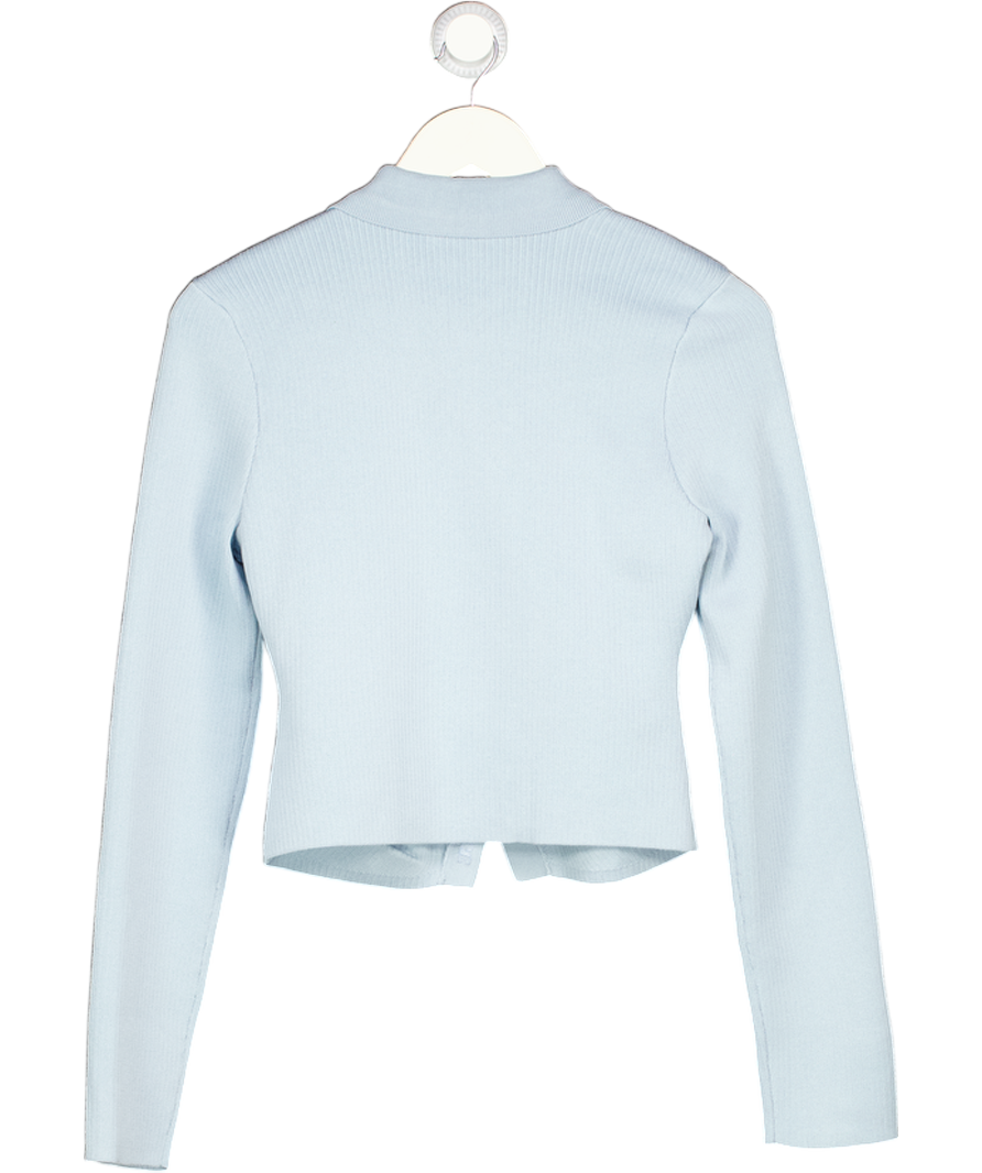 LOUNGE Blue Ribbed Knitted Cardigan UK M