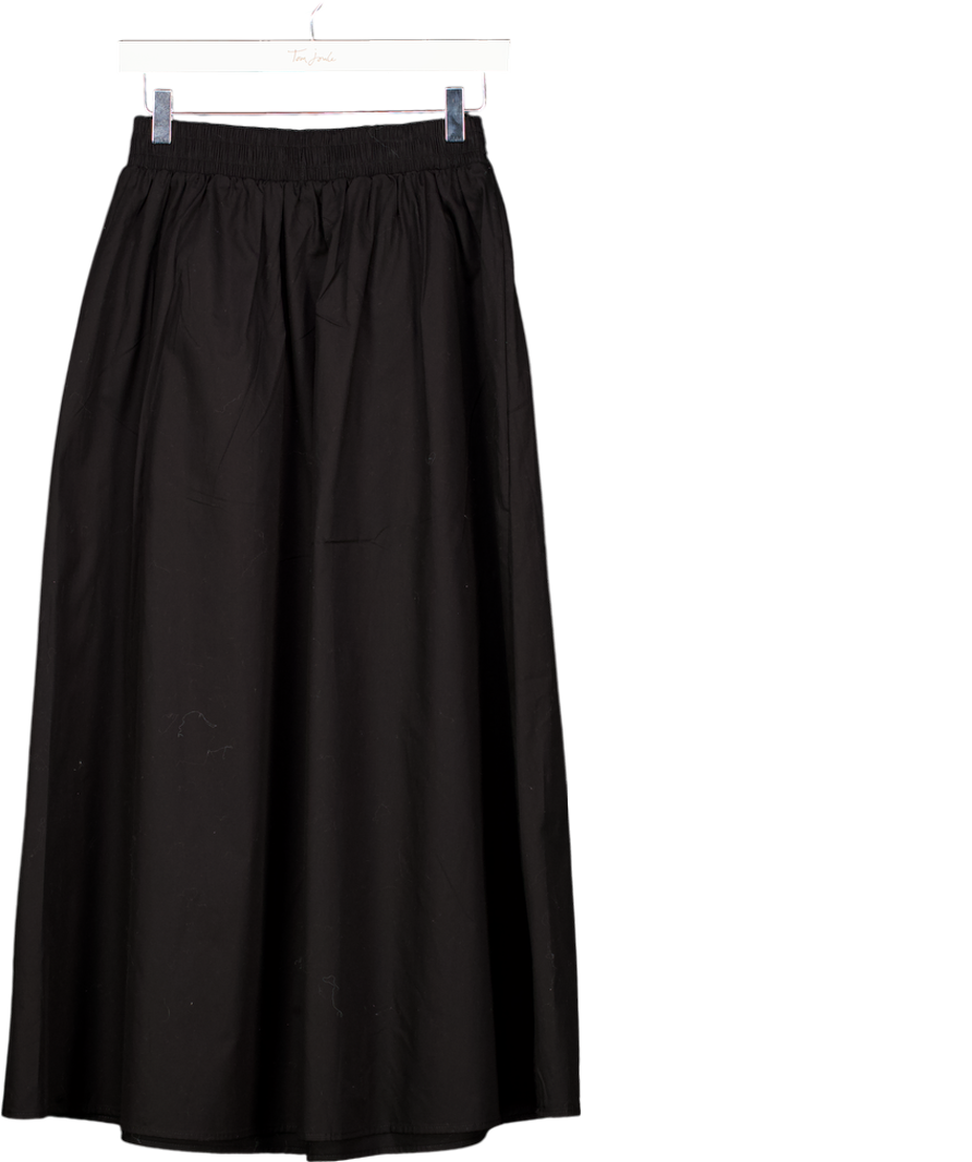 Threadbare Black Cotton Poplin Midi Skirt UK 8