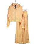WHITE FOX 2piece Tangerine Orange Terry Zip Jacket & Wide Leg Jogger Set UK S/M