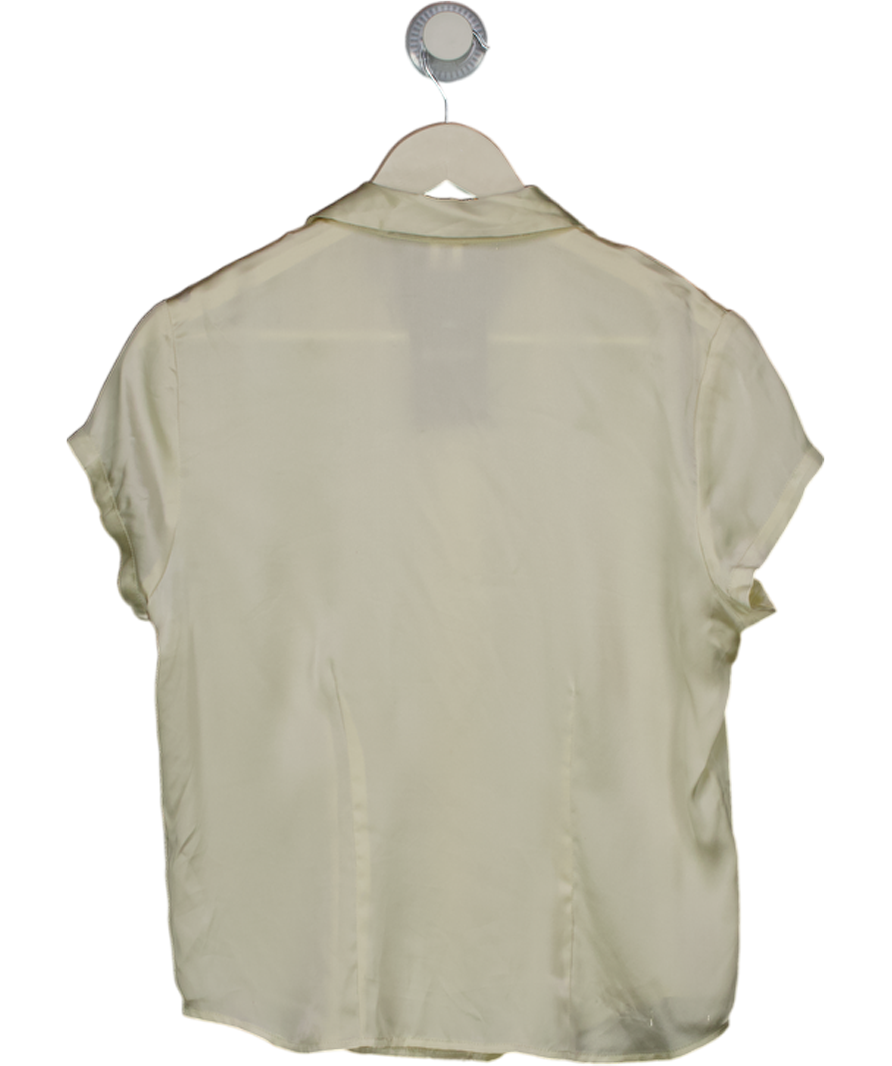 Cream Silk Cap Sleeve Shirt UK M