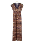 MONSOON Navy Blue / Orange Floral Jersy Maxi Dress UK 14