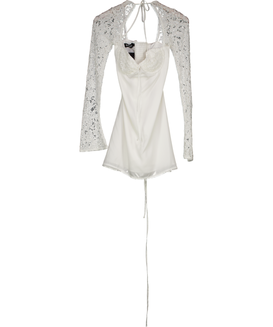 Babyboo White Jacinta Mini Dress - Ivory UK M