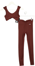 SEFI 2-piece Brown Activewear Leggings & Bra Set UK XS