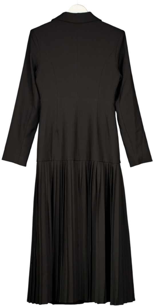 COMMENSE Black Pleated Skirt Blazer Maxi Dress UK S