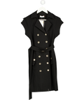 CALVIN KLEIN Black Vintage Belted Trench Dress Us4 UK 8