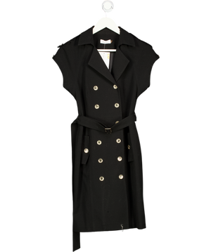 CALVIN KLEIN Black Vintage Belted Trench Dress Us4 UK 8