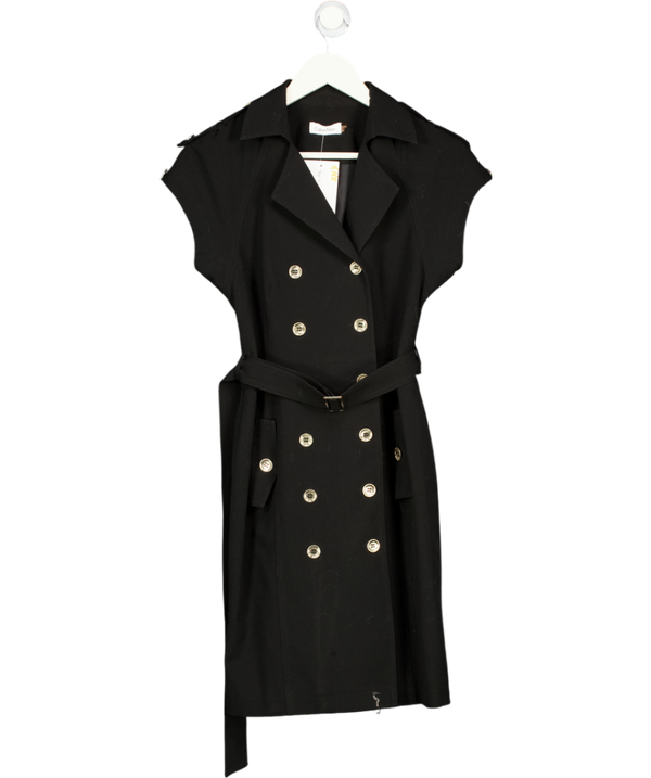 CALVIN KLEIN Black Vintage Belted Trench Dress Us4 UK 8