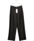 WAT. THE BRAND Black High Waist Tapered Wide Leg Trousers UK 6