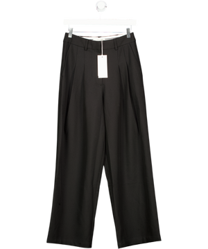 WAT. THE BRAND Black High Waist Tapered Wide Leg Trousers UK 6