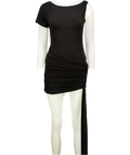 ELEH Black Asymmetric Drape Detail Mini Dress It40 UK 8