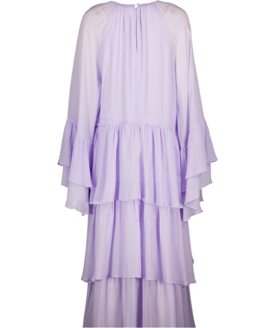 & OTHER STORIES Lilac Tiered Frill Detail Maxi Dress UK M