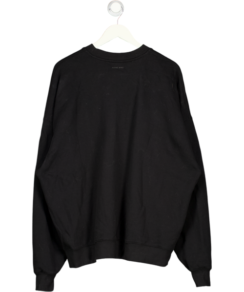 ANINE BING Black Miles Oversized Cotton-jersey Sweatshirt UK M