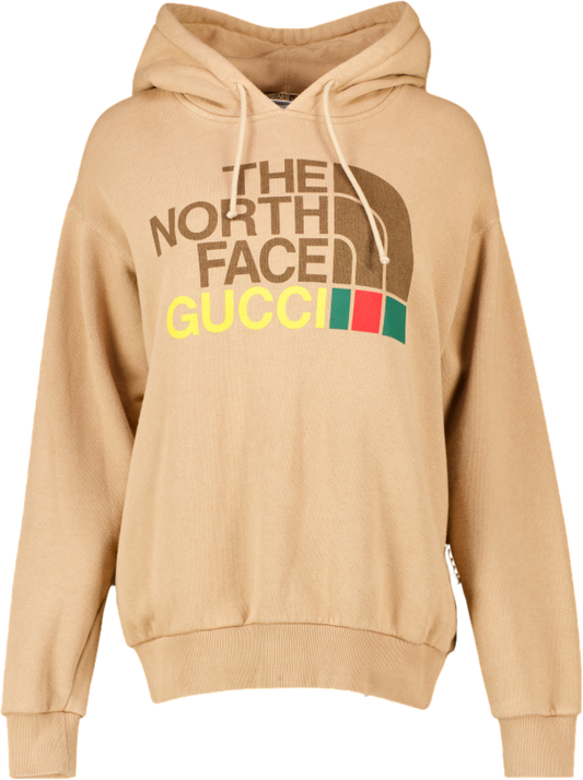 Gucci X The North Face Beige Oversized Logo Hoodie UK XXS