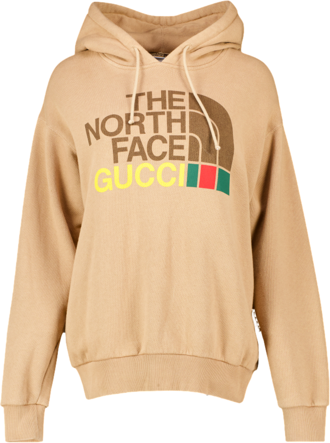 Gucci X The North Face Beige Oversized Logo Hoodie UK XXS