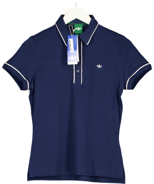 ADIDAS Blue Originals Twistknit Trefoil Polo Shirt UK S