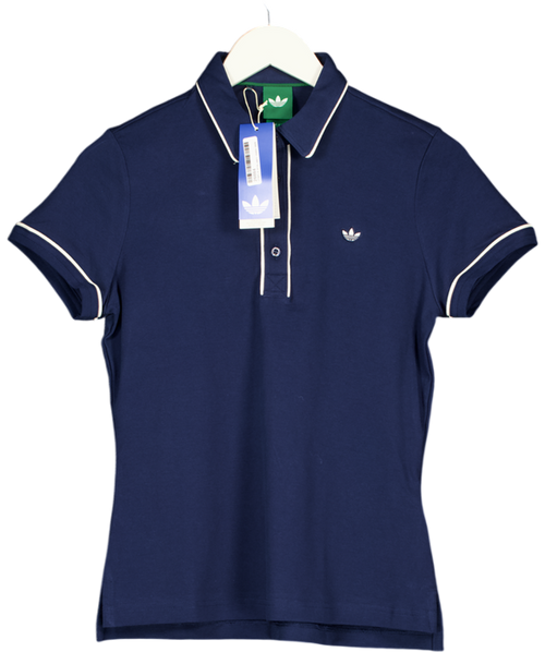 ADIDAS Blue Originals Twistknit Trefoil Polo Shirt UK S