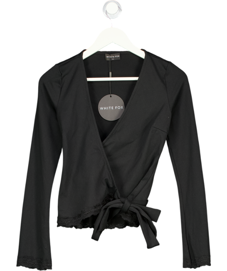 WHITE FOX Cater To You Long Sleeve Top Black UK XS