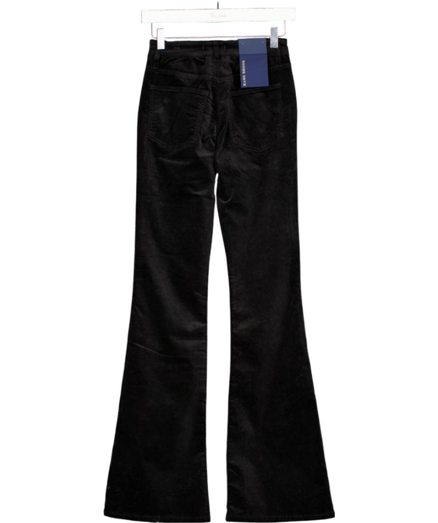 RAMY BROOKS Black Helena High-rise Velvet Flare Jean W25
