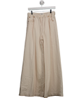 M&S Cream Palazzo Drawstring Jeans - Long Length UK 8