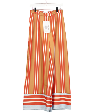 NEVER FULLY DRESSED Orange / Tan Stripe Marnie Trousers UK 10