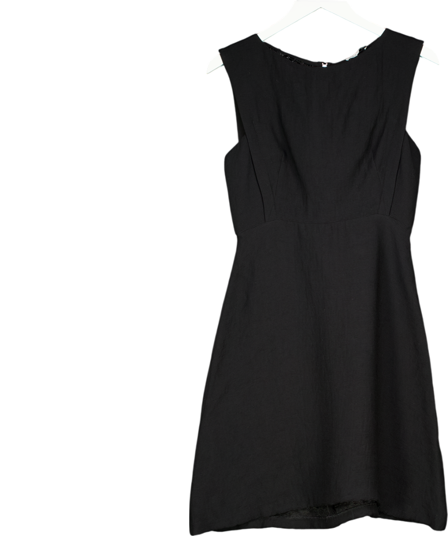 Sandro Black Sleeveless Lace Detail Shift Dress UK S