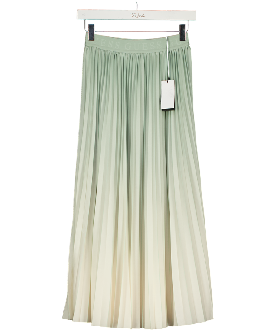 Guess Green Pleated Midi Skirt UK XS