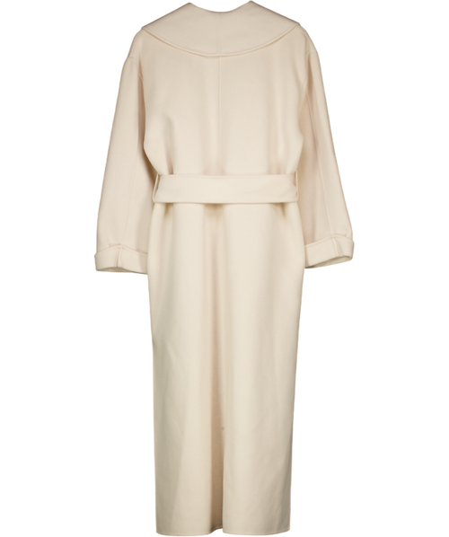 BY MALENE BIRGER Cream Ivory CLASSIC Relaxed Fit Trullem Wool Coat Sz32 UK XXS