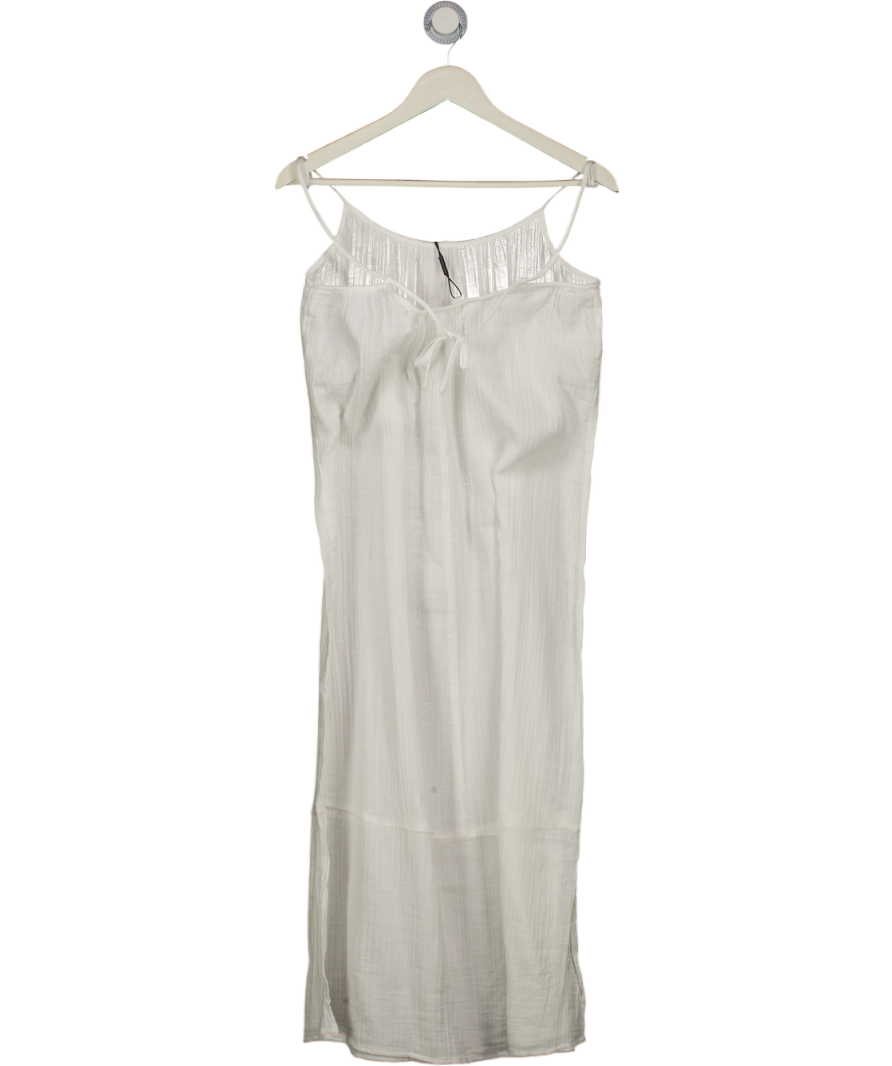 SEA LEVEL AUSTRALIA Sunset White 100% Cotton Cheesecloth Tie Back Beach Dress UK XS